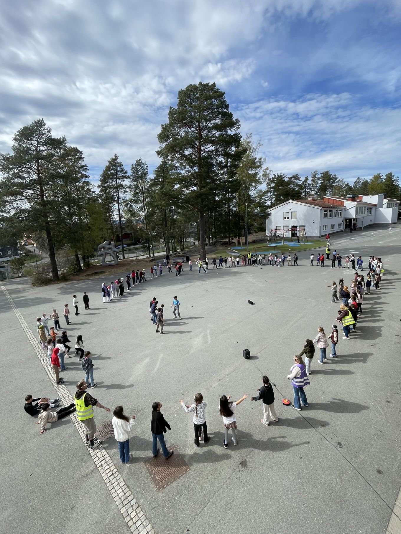 a group of people at a park