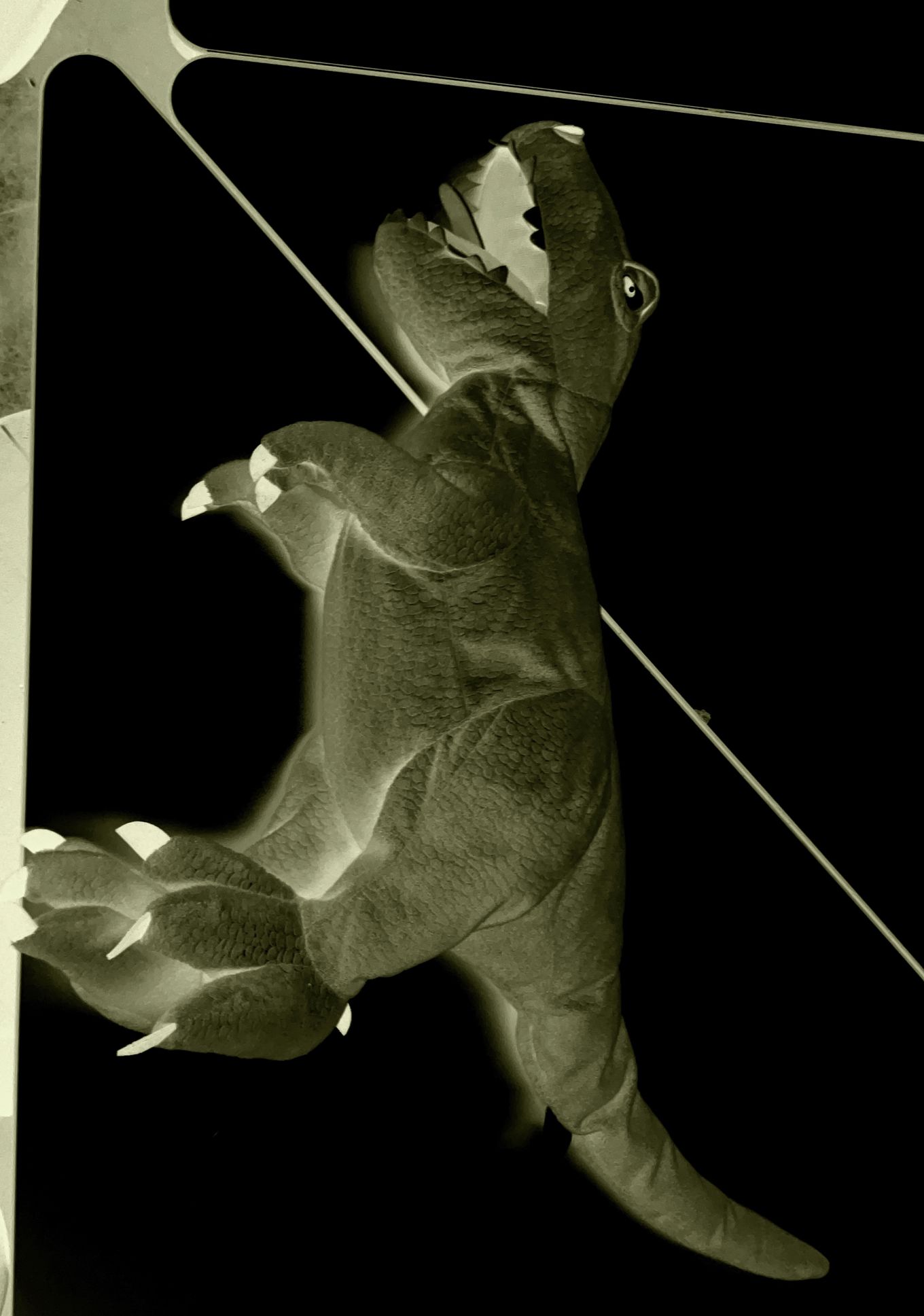 Et nærbilde av en dinosaur